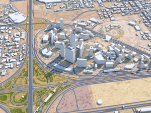 Riyadh Downtown city Saudi Arabia 15km Modelo 3D