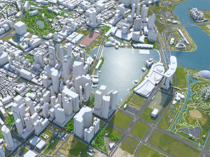 Singapore downtown city 3D Model