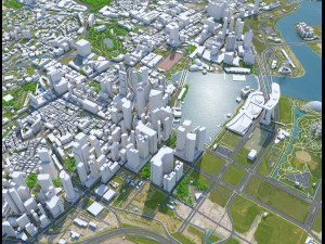 Singapore downtown city Modelo 3D