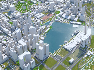 Singapore downtown city Modelo 3D