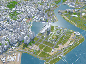 Singapore downtown city Modelo 3D