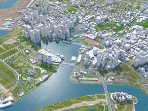 Singapore downtown city Modelo 3D