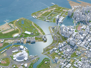 Singapore downtown city Modelo 3D