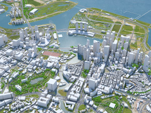 Singapore downtown city Modelo 3D