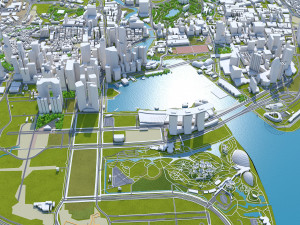 Singapore downtown city Modelo 3D