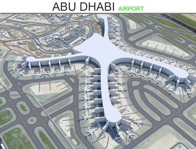 Abu Dhabi Airport 15km Modelo 3D .c4d .max .obj .3ds .fbx .stl .blend 