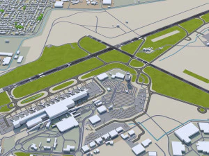 Adelaide Airport 10km 3D Model