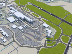 Adelaide Airport 10km 3D Model