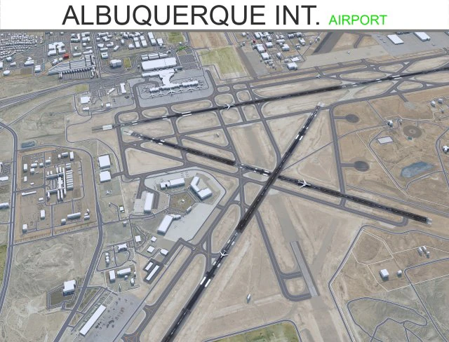 Albuquerque International 15km 3D Model .c4d .max .obj .3ds .fbx .stl .blend