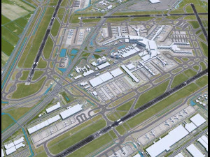 Amsterdam Airport 20km 3D Model