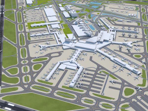 Amsterdam Airport 20km 3D Model