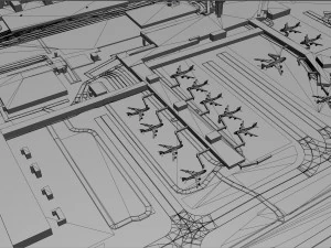 Amsterdam Airport 20km 3D Model