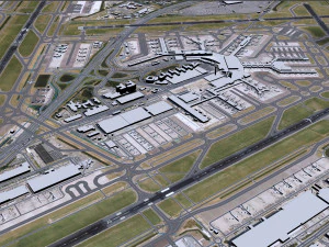 Amsterdam Airport 20km 3D Model