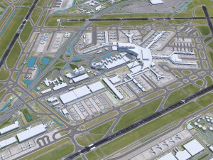 Amsterdam Airport 20km 3D Model