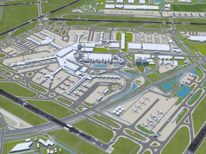 Amsterdam Airport 20km 3D Model