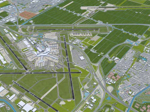 Amsterdam Airport 20km 3D Model