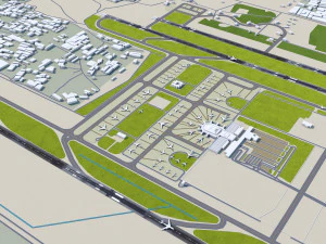 Antalya Airport 15km 3D Model