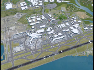 Aeroporto de Auckland 10 km Modelo 3D
