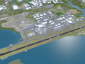 Aeroporto de Auckland 10 km Modelo 3D