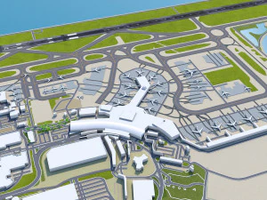 Aeroporto de Auckland 10 km Modelo 3D