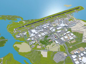 Aeroporto de Auckland 10 km Modelo 3D