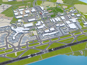 Aeroporto de Auckland 10 km Modelo 3D