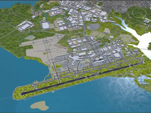 Aeroporto de Auckland 10 km Modelo 3D