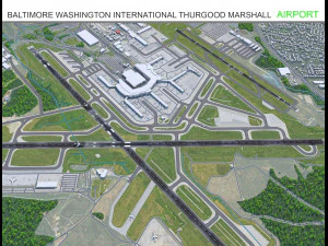 Aeroporto Internacional de Baltimore Washington Thurgood Marshall 10 km Modelo 3D