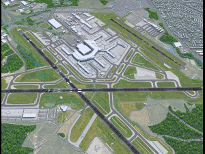 Baltimore Washington International Thurgood Marshall Airport 10km 3D Model