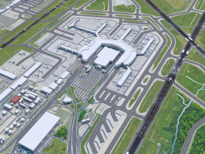 Baltimore Washington International Thurgood Marshall Airport 10km 3D Model