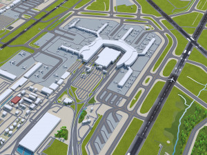 Baltimore Washington International Thurgood Marshall Airport 10km 3D Модель