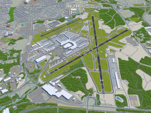 Baltimore Washington International Thurgood Marshall Airport 10km 3D Model