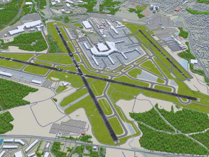 Baltimore Washington International Thurgood Marshall Airport 10km 3D Model