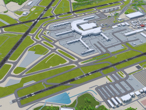 Baltimore Washington International Thurgood Marshall Airport 10km 3D Модель