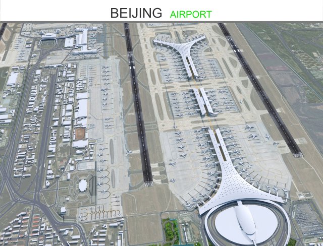 Beijing Airport 10km Modello 3D .c4d .max .obj .3ds .fbx .stl .blend 