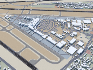 Beirut Rafic Hariri Airport 10km 3D Model