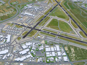 Ben Gurion Airport 10km 3D Model