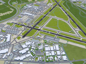 Ben Gurion Airport 10km 3D Model