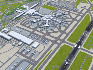 Ben Gurion Airport 10km 3D Model