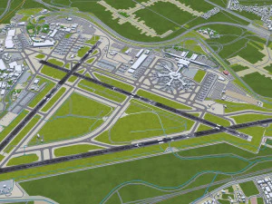 Ben Gurion Airport 10km 3D Model