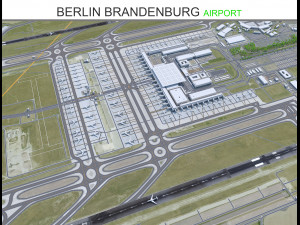 Berlin Brandenburg and Schnefeld Airport 15km 3D Model