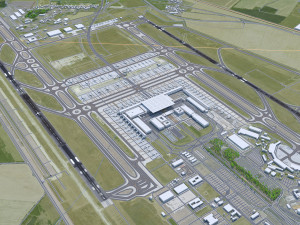 Berlin Brandenburg and Schnefeld Airport 15km 3D Model