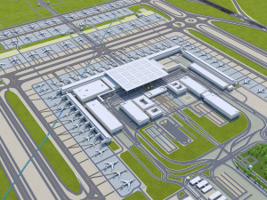 Berlin Brandenburg and Schnefeld Airport 15km 3D Model