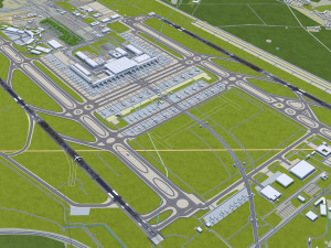 Berlin Brandenburg and Schnefeld Airport 15km 3D Model