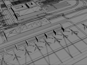 Berlin Brandenburg and Schnefeld Airport 15km 3D Model
