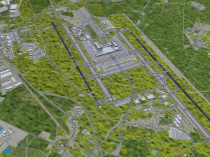 Berlin Brandenburg and Schnefeld Airport 15km 3D Model