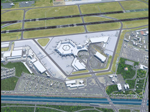 Berlin Tegel Airport 10km 3D Модель