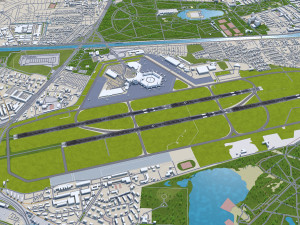 Berlin Tegel Airport 10km 3D Модель
