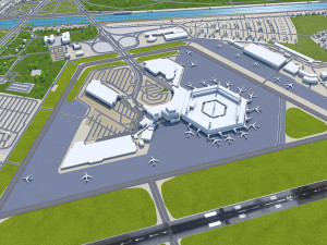 Berlin Tegel Airport 10km 3D Модель