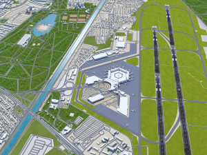 Berlin Tegel Airport 10km 3D Модель